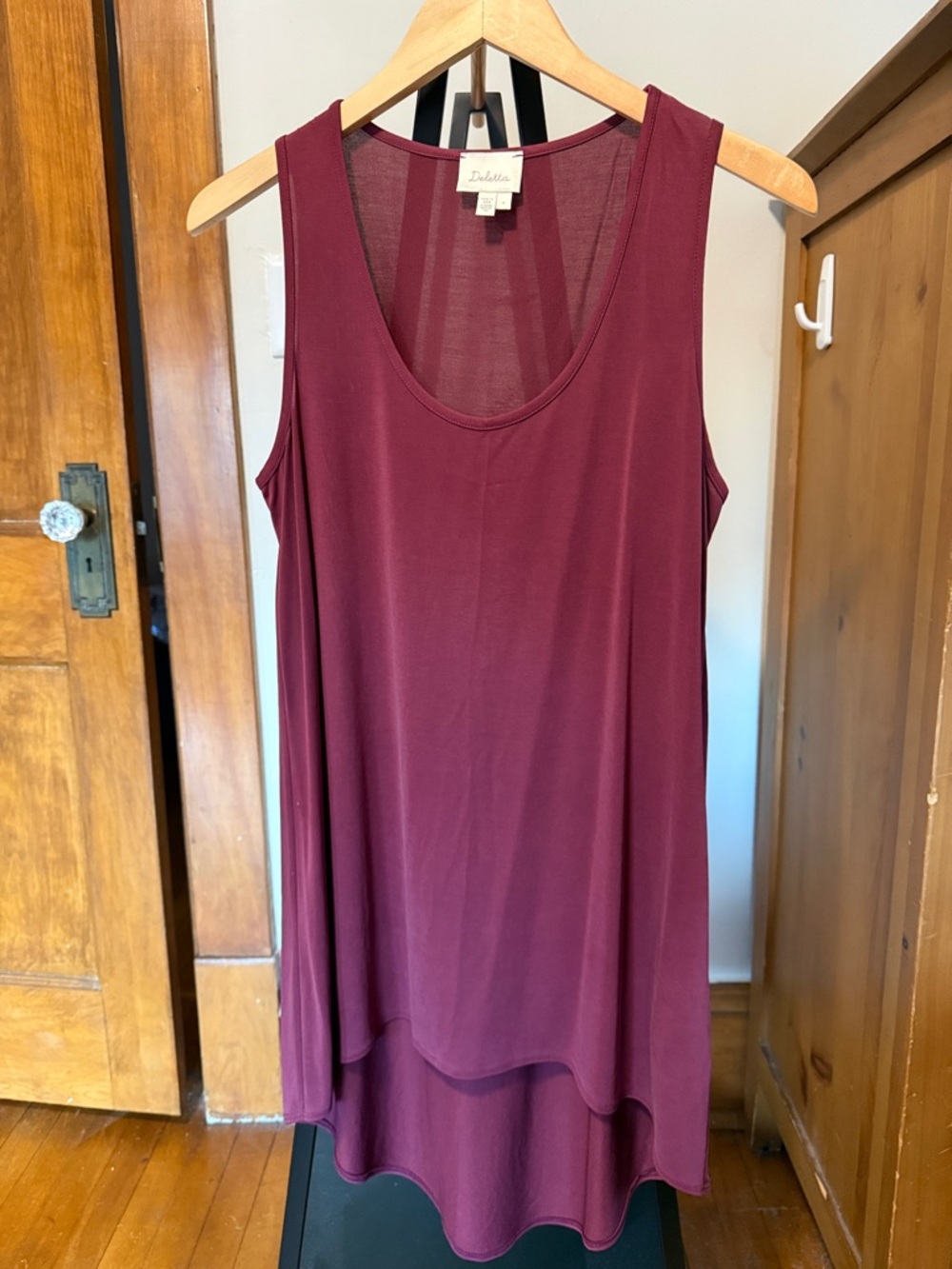 Deletta Sleeveless Layered Tank - Burgundy